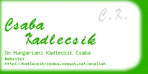 csaba kadlecsik business card